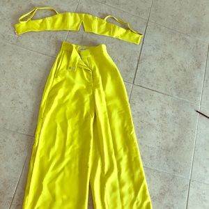 Crop top and flowy pants